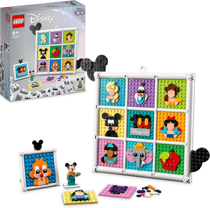 LEGO 43221 | Disney 100 Jahre Disney Zeichentrickikonen, Bastelset und DIY Set als Wandkunst und Sch