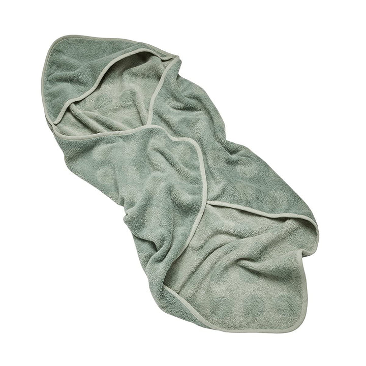 Leander Matty Wickelkissen + Topper + Hoodie Kaputzentuch in der Farbe sage green