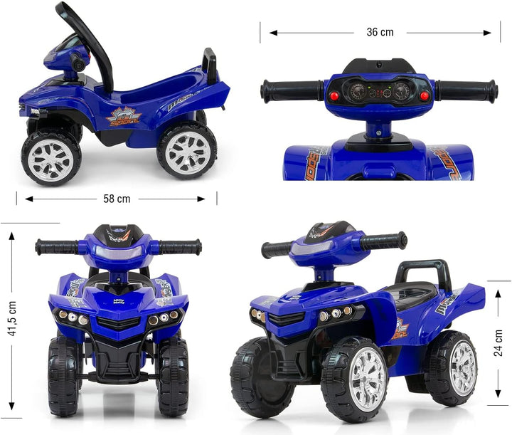 Milly Mally Monster Quad – Rutscher für Kinder, mit interaktivem Lenkrad, Musiktasten, Stauraum, Lic