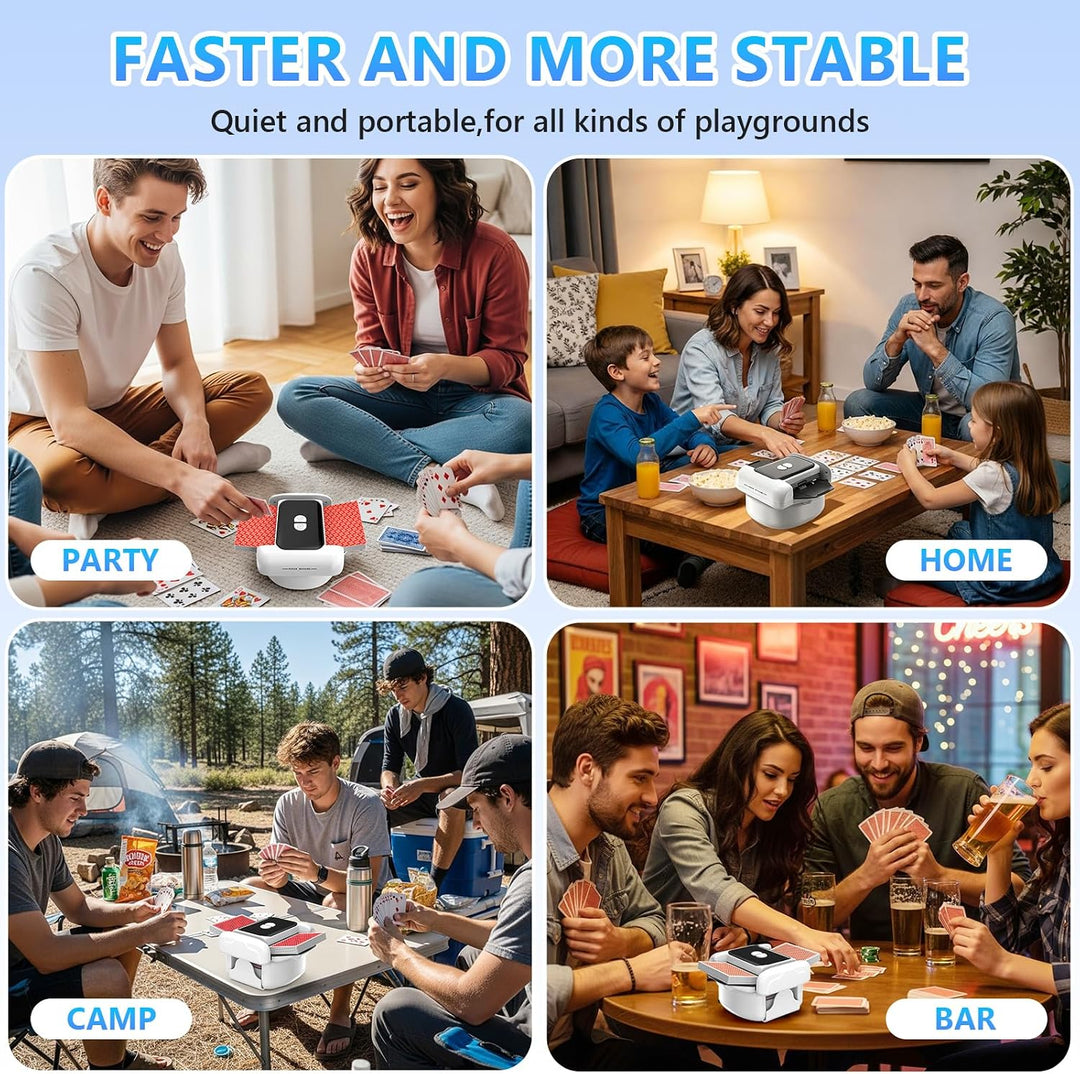 Kartenmischer USB-C leise 1-2 Decks | Leiser, vibrationsarmer Motor, Ein-Tasten-Bedienung, USB-C wie
