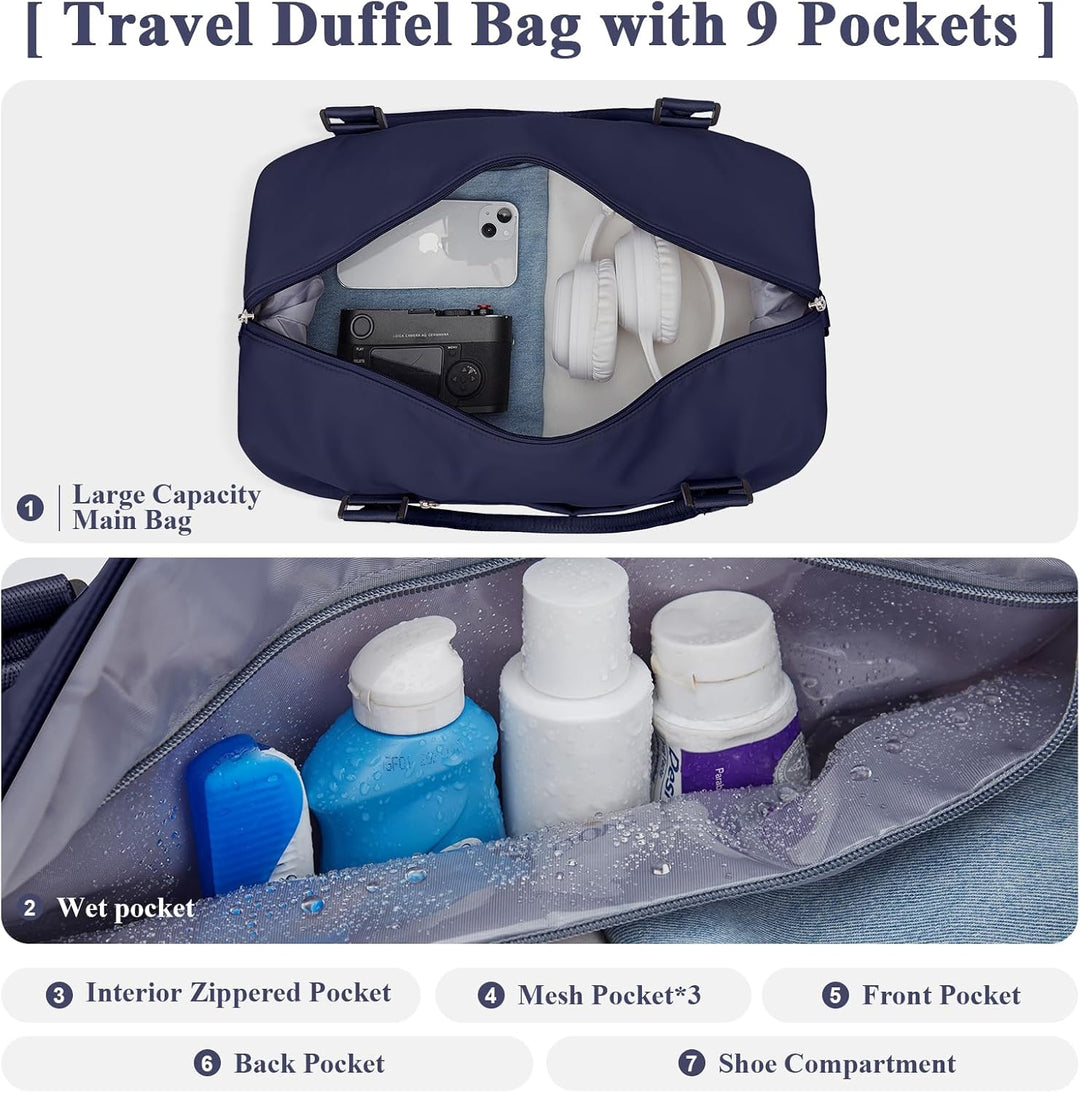 Reisetasche Damen Handgepäck Tasche Sporttasche Weekender Bag Schwimmtasche Wasserdicht Travel Bag D
