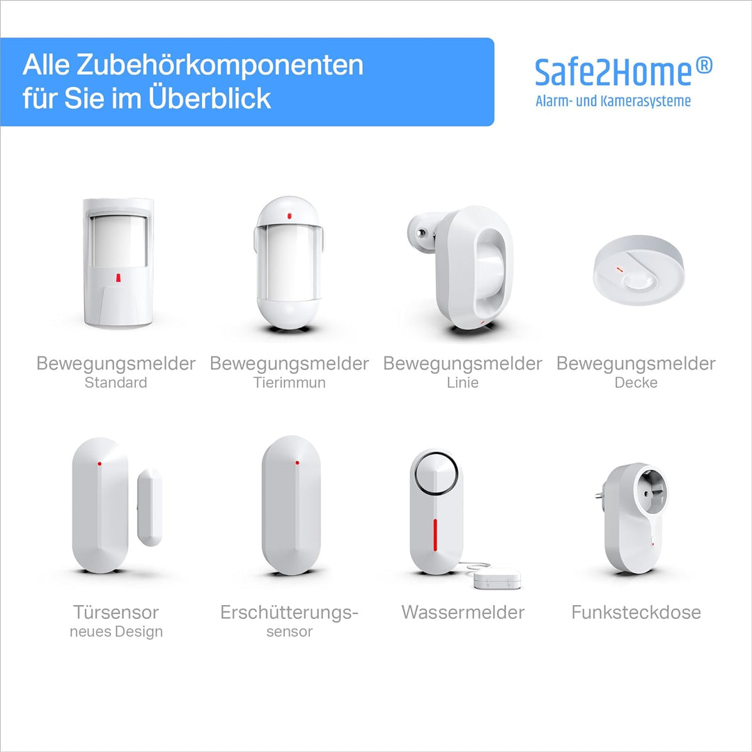 Safe2Home Fenstersensor 433 MHz - Türsensor mit Magnetkontakt für die Safe2Home Funk Alarmanlagen Se