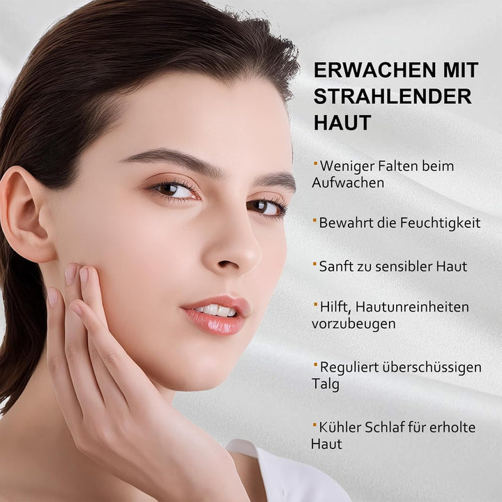 2er Set Seidenkissenbezug 40x60, Ravmix Kissenbezüge aus Seide, für Haar und Haut, mit verstecktem R