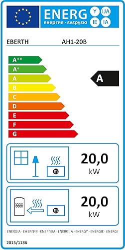 EBERTH Heizkanone 20 kW Direkt, Heizgebläse Diesel/Öl, Thermostat, Luftdurchsatz 450 m³/h, 19 L Tank