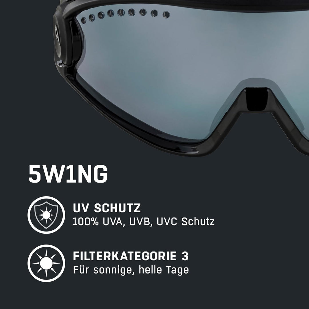 ALPINA 5W1NG - Verspiegelte und Bruchsichere Sport- & Fahrradbrille Mit 100% UV-Schutz Für Erwachsen