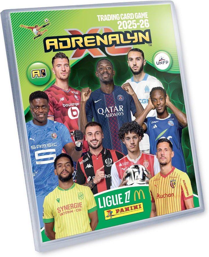 Panini ADRENALYN Ligue 1 McDonald's 2025-2026 Trading Cards Game Starterpaket (Ordner + 4 Hüllen)