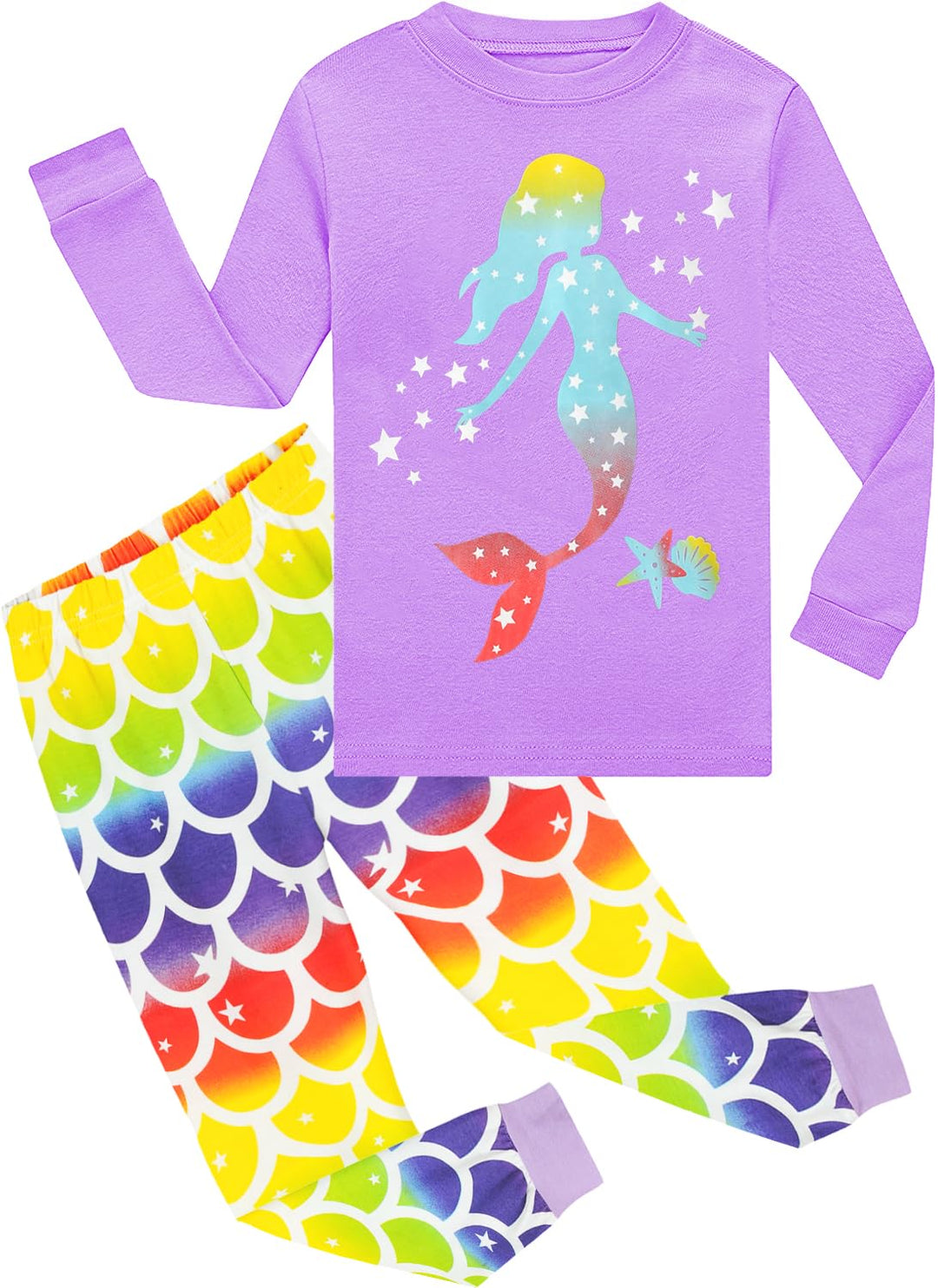 EULLA Kinder Mädchen Schlafanzüge Winter Pyjama Set Einhorn Meerjungfrau Schmetterling Marienkäfer G