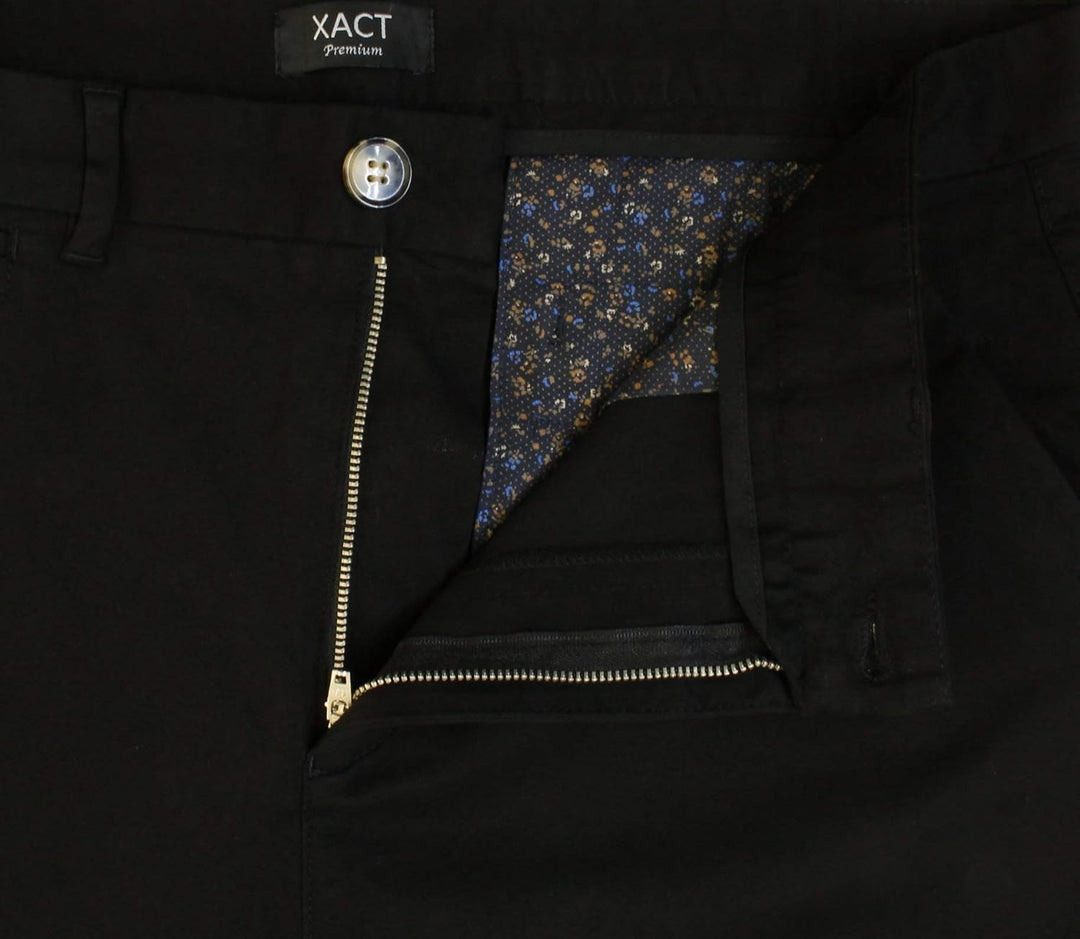 Xact Herren Premium massgeschneiderte Stretch Chino Shorts 32W Schwarz, 32W Schwarz