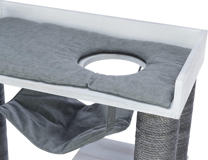 TRIXIE Katzen Kletterhöhle KRATZBAUM MIT REGALFUNKTION, 72 × 110 × 38 cm, GRAU- 44712