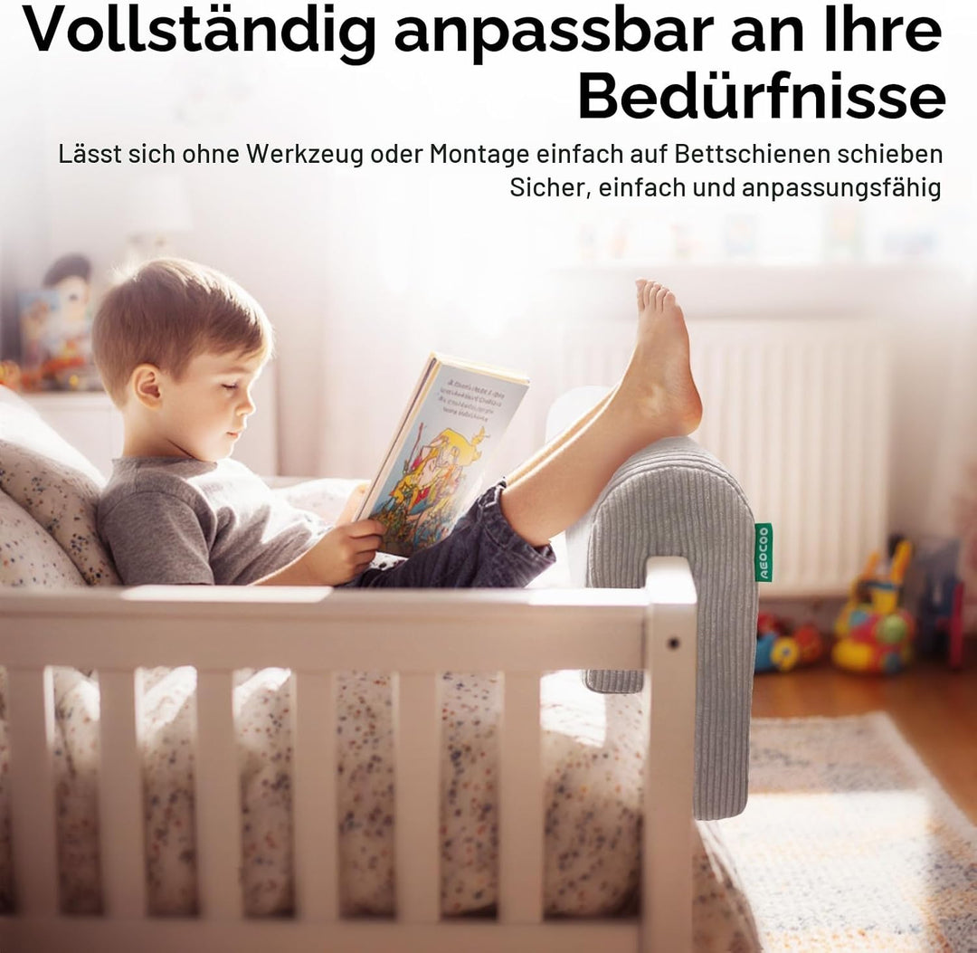 AEOCOO Tragbares Bettgitter für Kleinkinder, Nestchen für Kleinkinder, Bettgitter mit waschbarem Bez