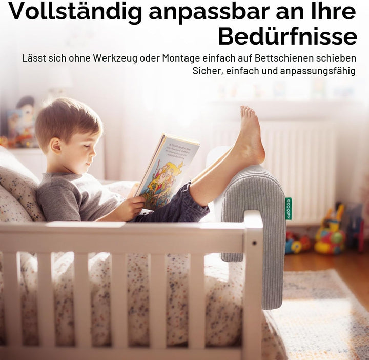 AEOCOO Tragbares Bettgitter für Kleinkinder, Nestchen für Kleinkinder, Bettgitter mit waschbarem Bez