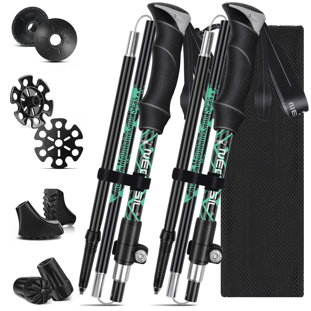 HOVIN Walking Stöcke Damen,Wanderstöcke Faltbar 105-125cm,Trekkingstöcke mit Gummipuffers für Trekki