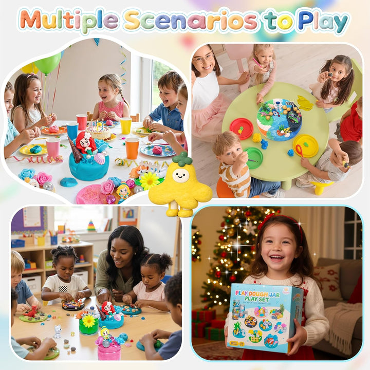 JOY SPOT! 8 Themen Sensorische Knete in dose, ungiftig Knetmasse Set, Kreatives Kinderknete Spielzeu