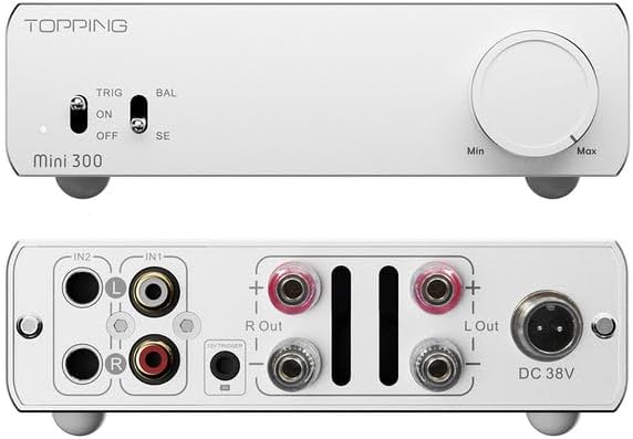 Topping Mini300 HiFi-Stereo-Verstärker, hohe Leistung, Balanced Class D, 140 W×2 @4Ω, 124 dB SNR, Au