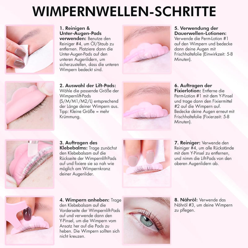 Wimpernlifting Set, Augenbrauen Lifting Set, 2-in-1-Lösung, Brow Lifting Set, Hält 6-8 Wochen, 15 An