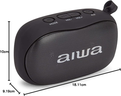 AIWA BS-110BK Tragbarer Lautsprecher, Schwarz, Bluetooth