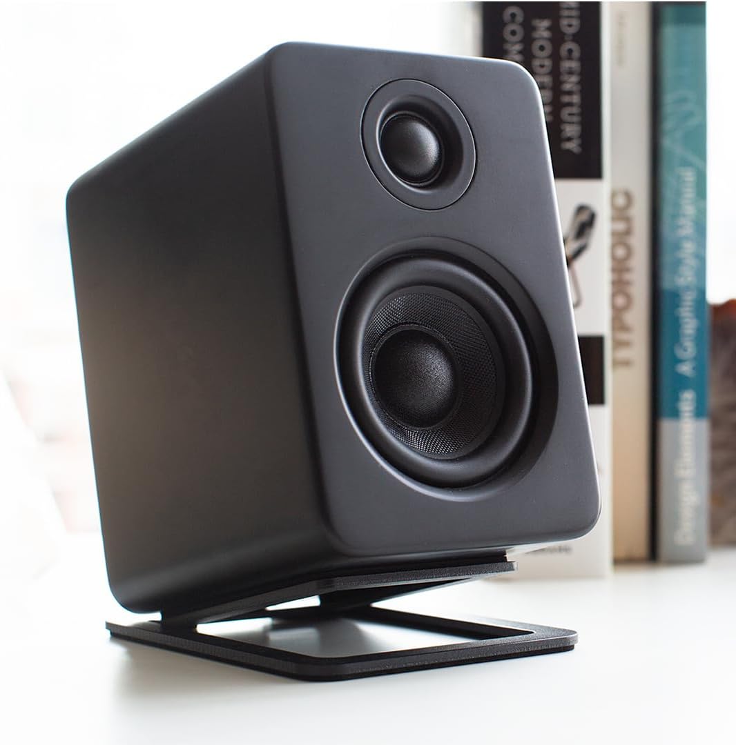 Kanto S2W Tilted Desktop Speaker Stands for Small Speakers & Compact 2”-3” Studio Monitors | Support