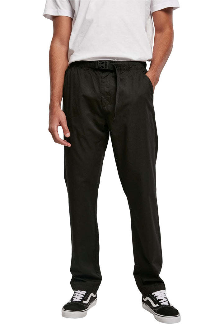 Urban Classics Herren Straight Leg Chino with Belt 30 Schwarz, 30 Schwarz