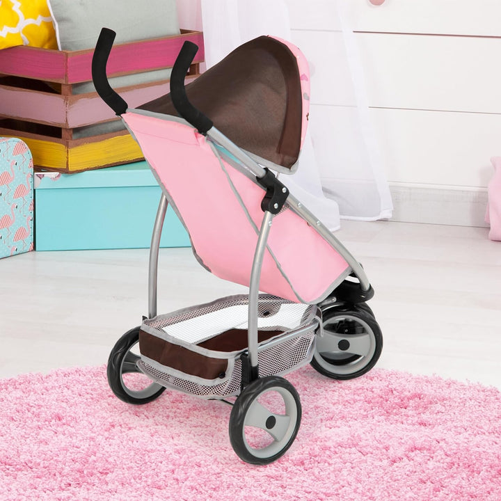 Bayer Design 39920AA Puppenwagen, Puppen Jogger Sport, mit Doppelrad vorne, braun, 37 x 52 x 69 cm