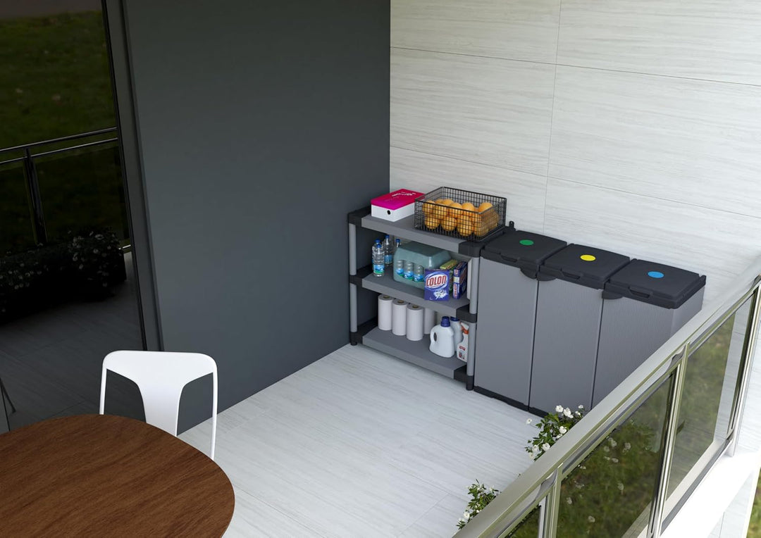 Adventa: Schrank Tris für Mülltrennung aus Kunststoff, einfach zu montieren, modulares System, geeig