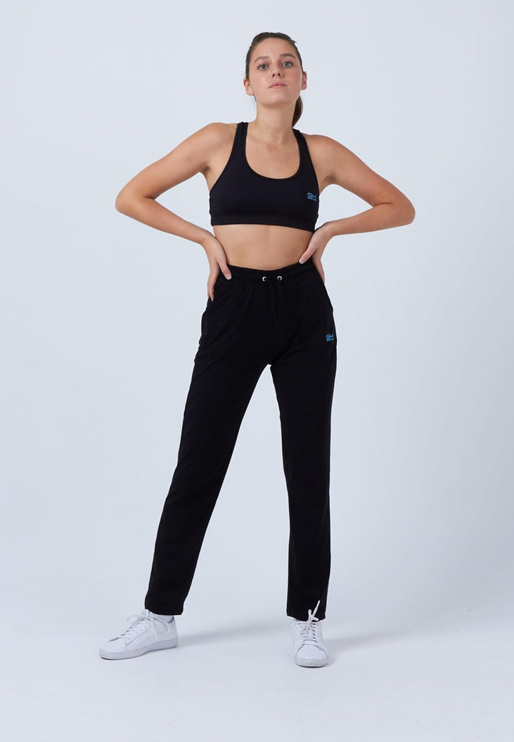Sportkind Mädchen &amp; Damen Tennis, Fitness, Sport Trainingshose lang mit Taschen, atmungsaktiv