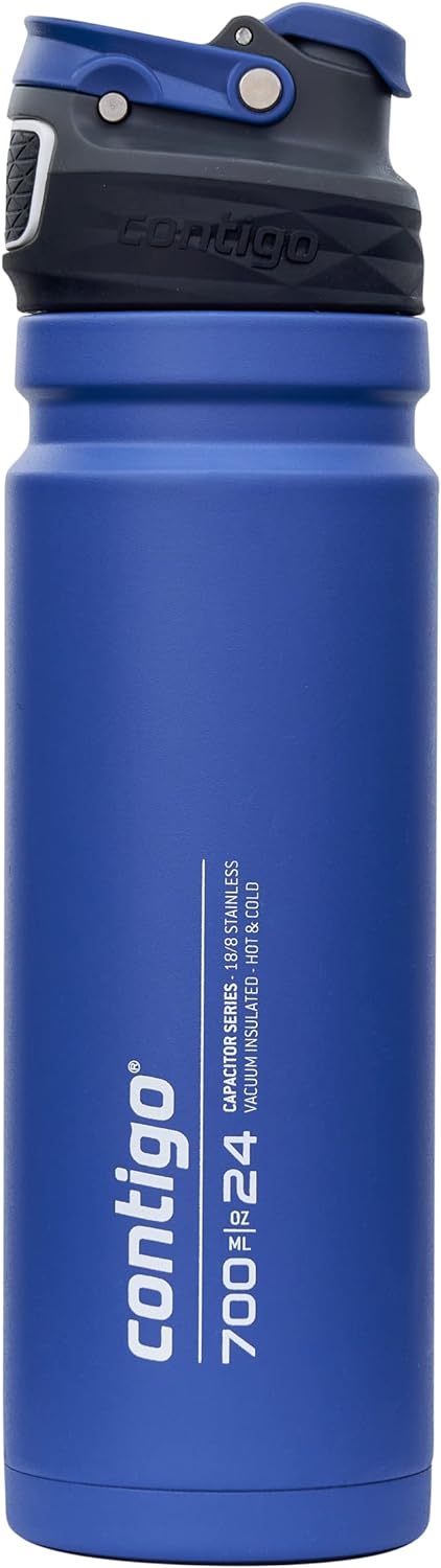 Contigo Free Flow Edelstahl-Trinkflasche, 100% auslaufsicher, grosse BPA-freie isolierte Thermo-Wass