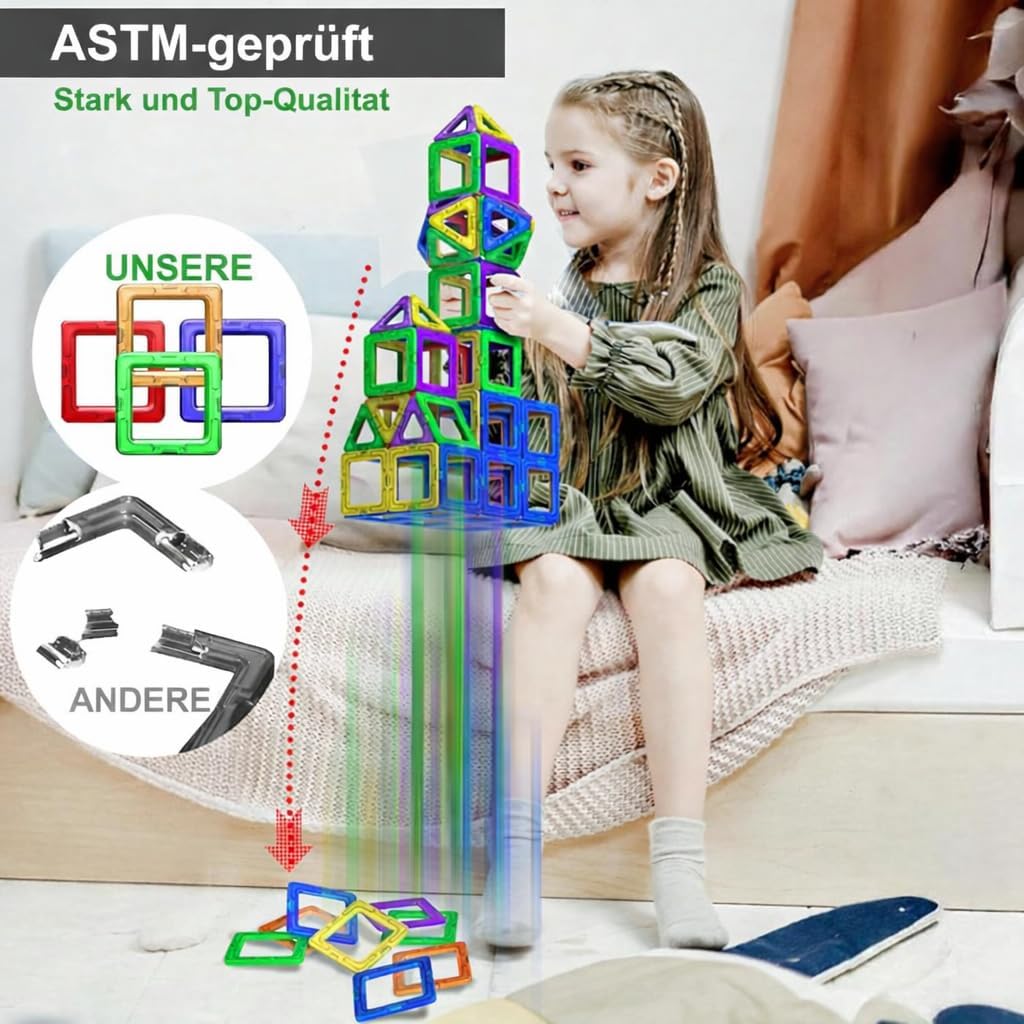 Desire Deluxe Magnetische Bausteine 94PC Konstruktion Bauen Blöcke Set Montessori Spielzeug Teilen f