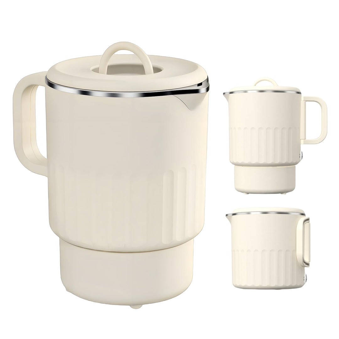 Faltbarer Wasserkocher 1L, Camping Tragbarer Wasserkocher, Reise Wasserkessel, 600W 304 Edelstahl El