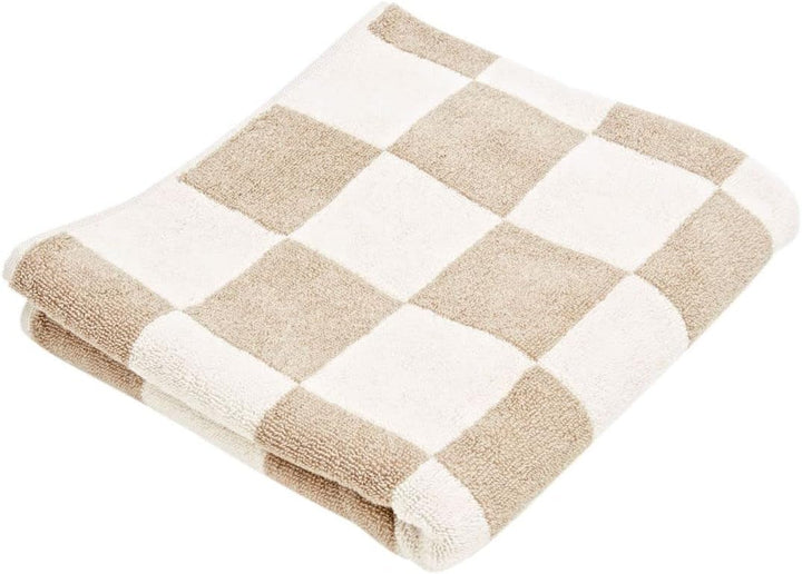 ESPRIT Handtuch mit Schachbrettmuster, 100% Baumwolle Sand 67/140, Sand 67/140