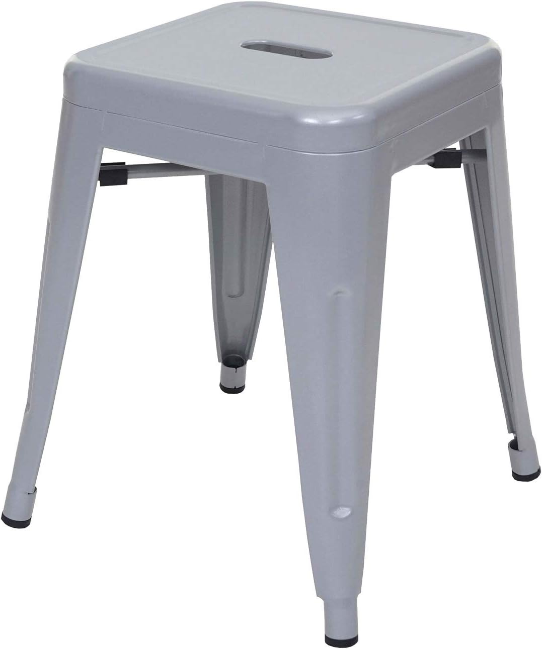 4er-Set Hocker HWC-A73, Metallhocker Sitzhocker, Metall Industriedesign stapelbar - grau, Grau