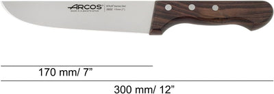 Arcos Serie Atlantico - Metzgermesser - Klinge Nitrum Edelstahl 170 mm - HandGriff Rosenholz Farbe B