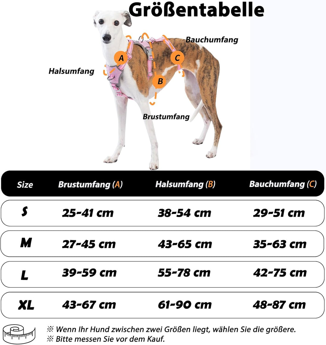 Huntboo Sicherheitsgeschirr Hund Ausbruchsicher, Panikgeschirr für Hunde, Anti Zug Hundegeschirr, Re