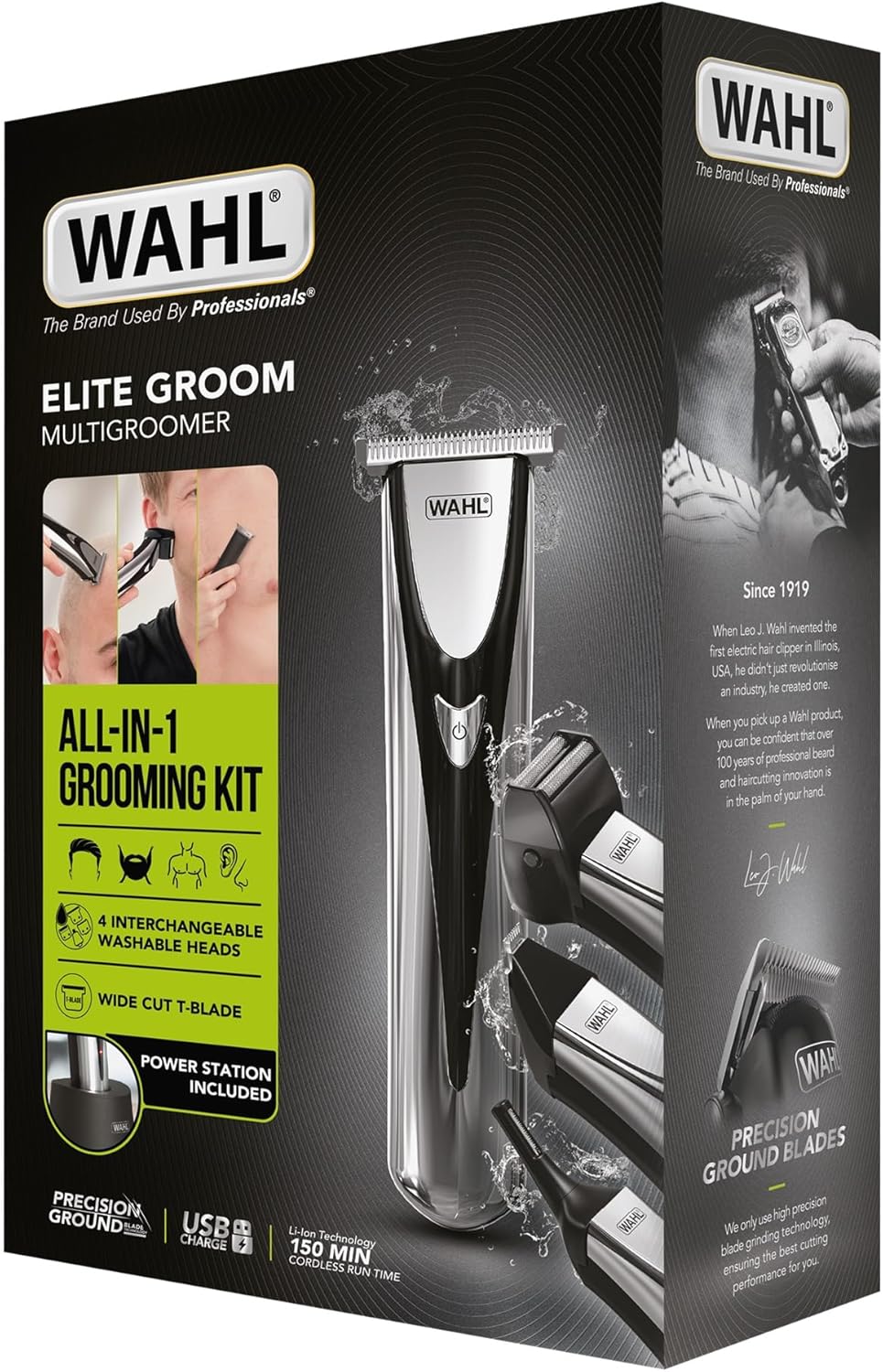 WAHL Elite Groom, Ganzkörper-Trimmen, abwaschbare Aufsätze, Ohr- und Nasenhaar Entfernung, langlebig