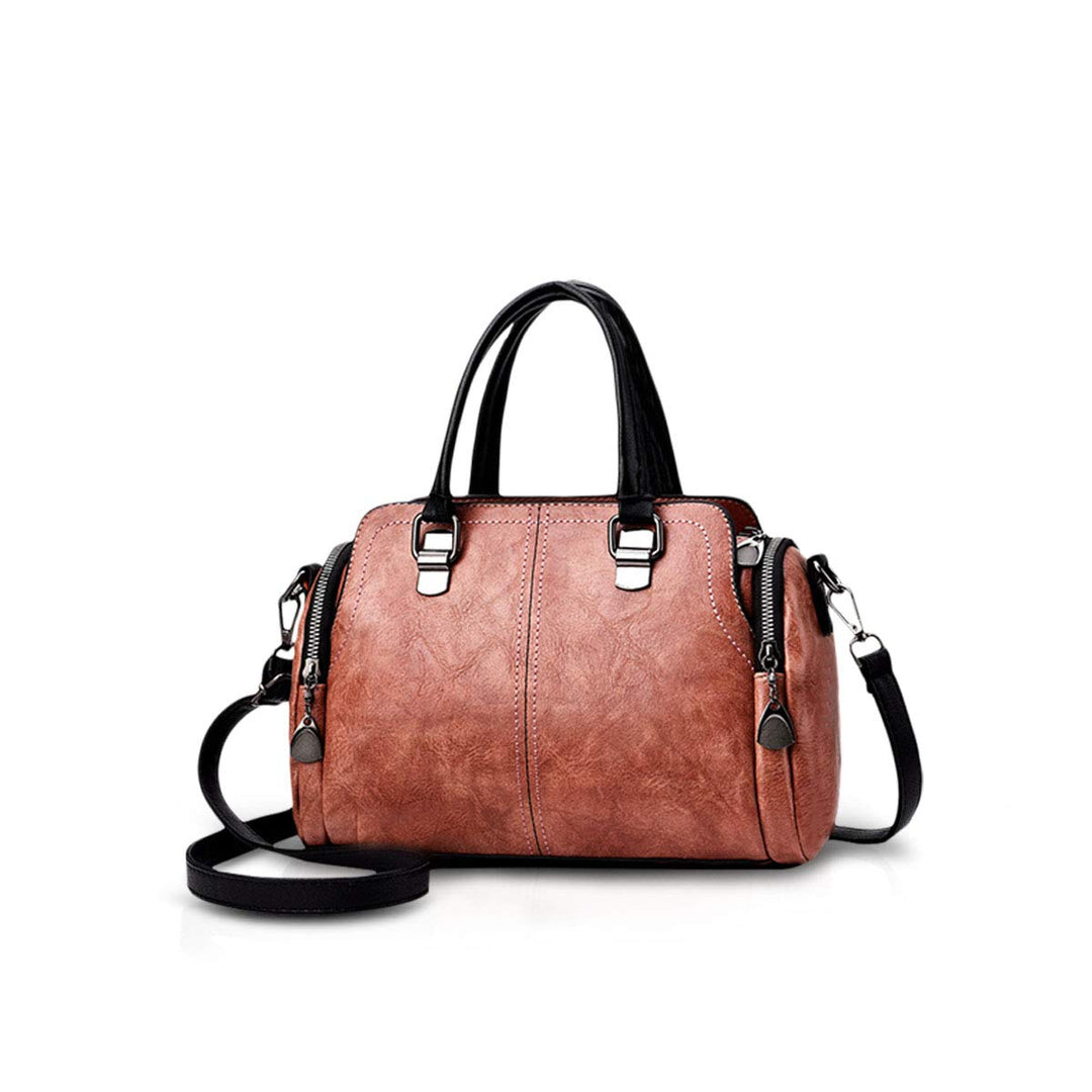 NICOLE&DORIS Damen Mode Taschen mit hohem Tragegriff Retro Handtaschen Schultertasche Umhängetasche