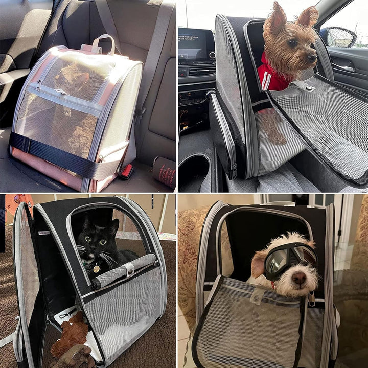 Hykiee Hunderucksack Katzenrucksack, Haustier Rucksack für Kleine Hunde Welpen bis 6kg Katzenbis 8kg