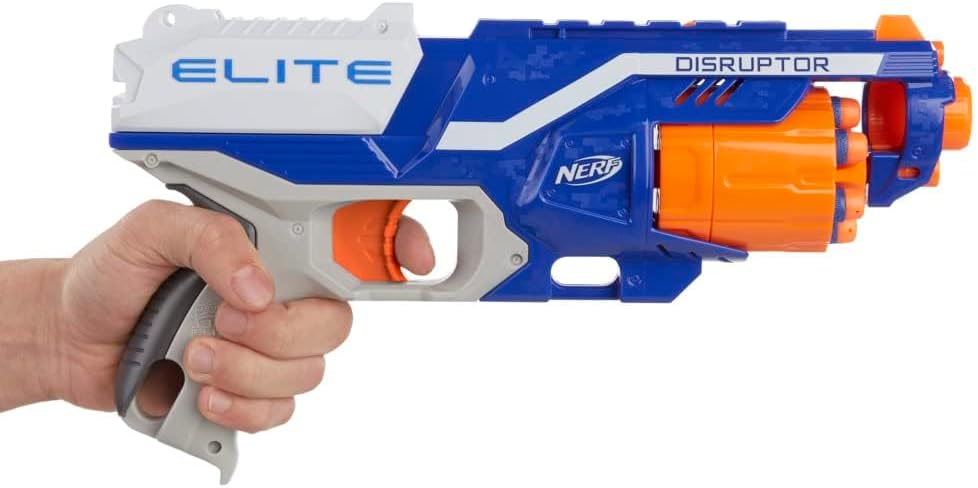 NERF Hasbro B9837EU40 B9837EU4 - N-Strike Elite Disruptor Spielzeugblaster, mit Trommelmagazin, 22.5