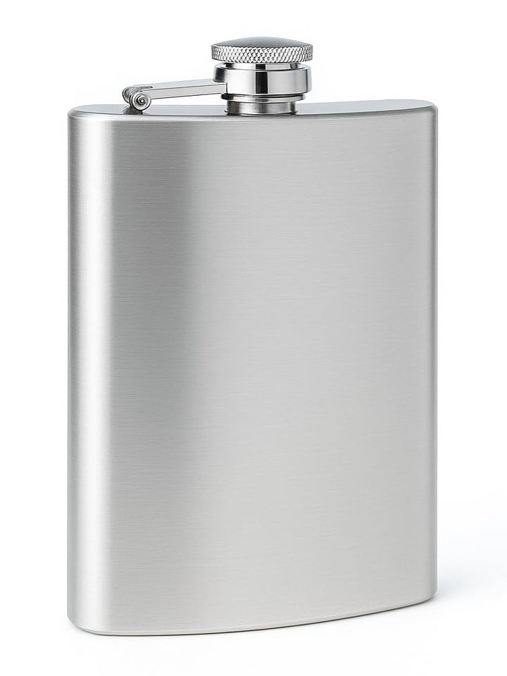 Edelstahl Flachmann, 300 ml, silber, matt, gebürstet, in Geschenkbox