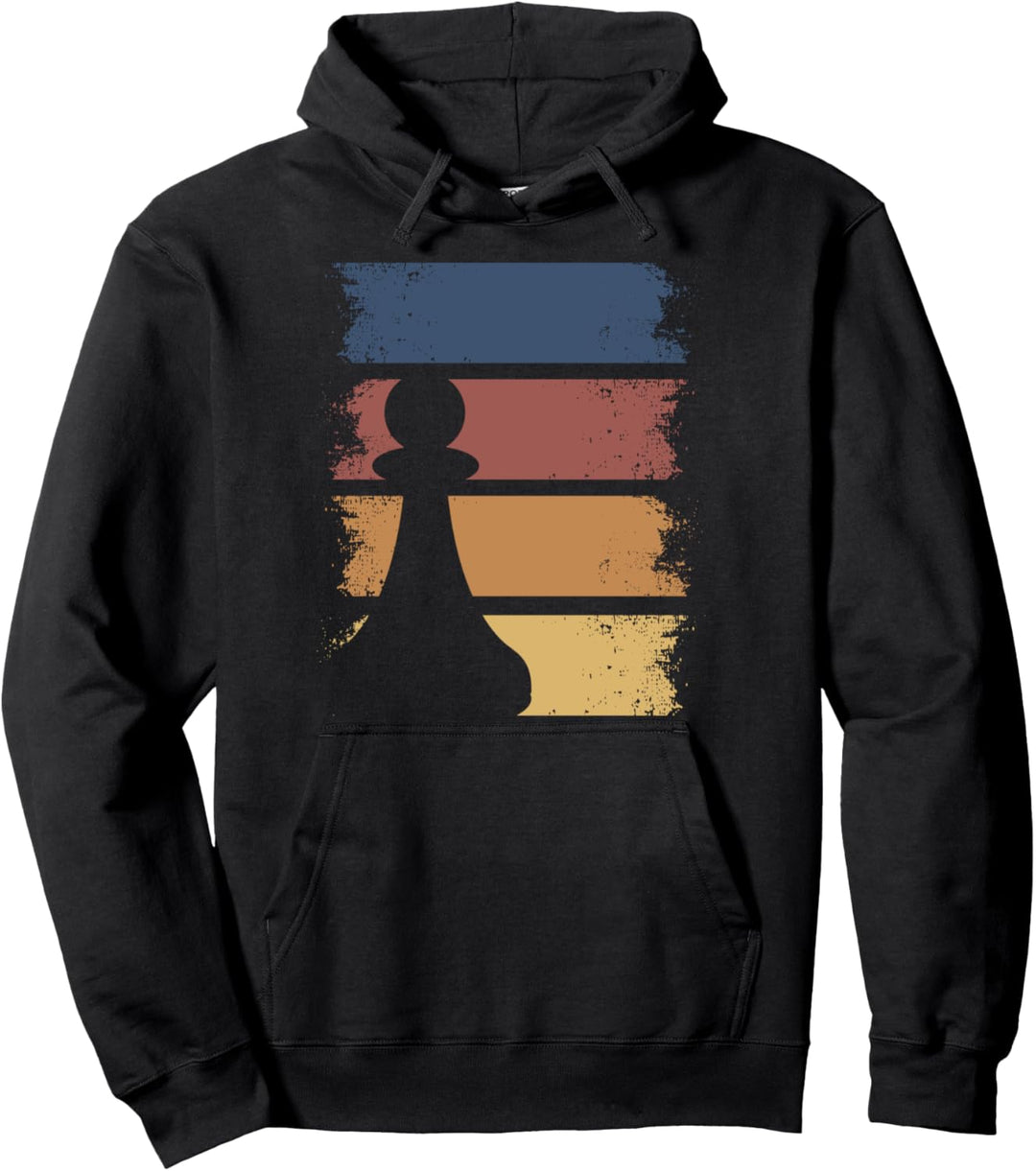 Schach Bauer Schachbrett Vintage Retro Schachspieler Pullover Hoodie