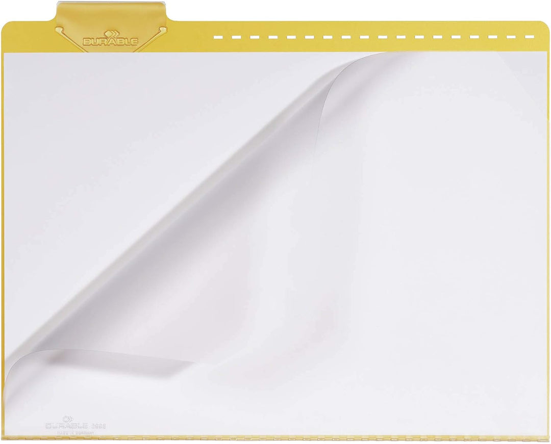 Durable Leitkarte, Belegtasche, 230/240 x 300 mm, mit Rastlochung, 1 Packung à 50 Stück, gelb, 39960