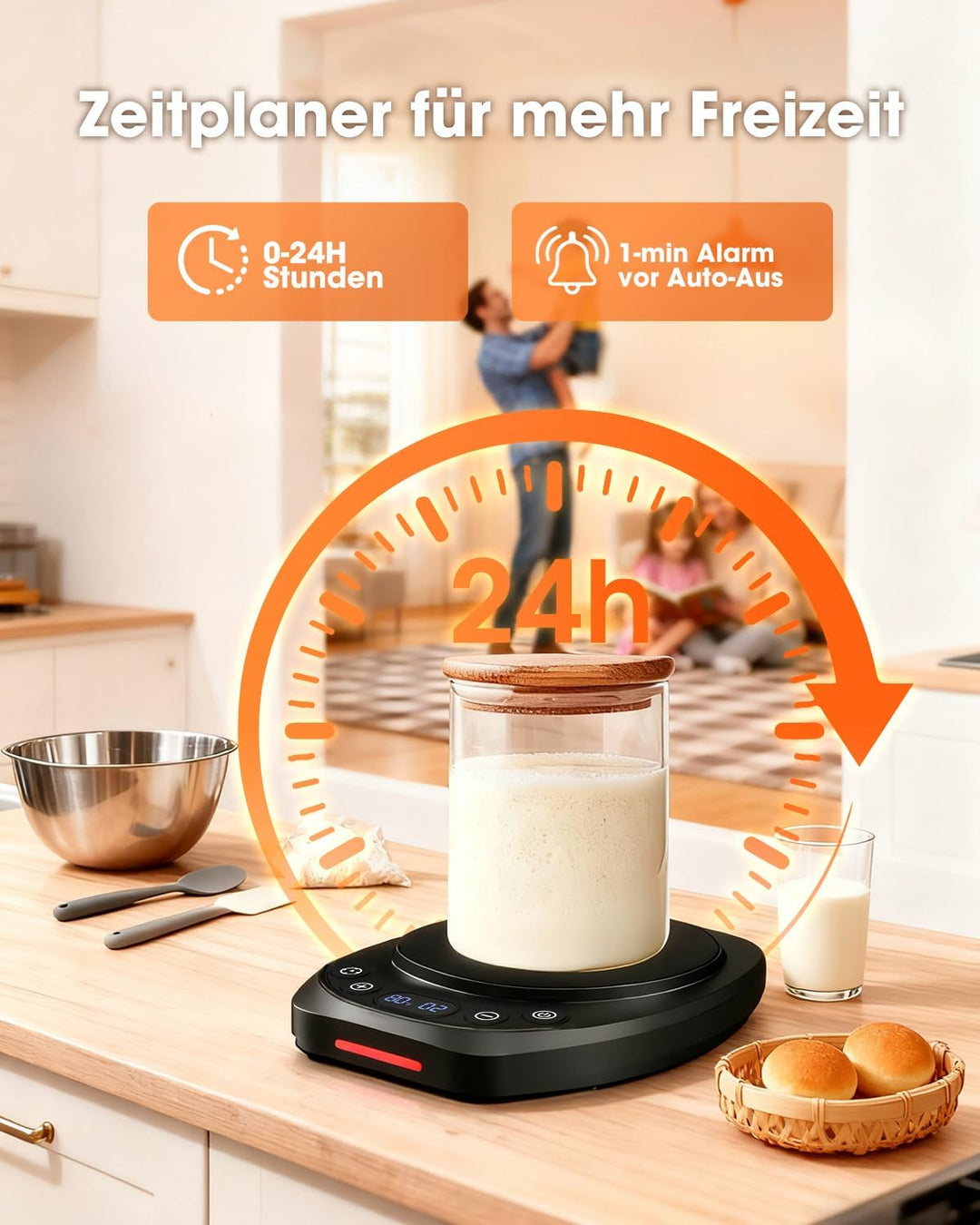 MQUPIN Sauerteig Starter Warmer,Brotbacken werkzeuge 21-49°C,Präzise Temperaturregelung 1°C, 24-Stun