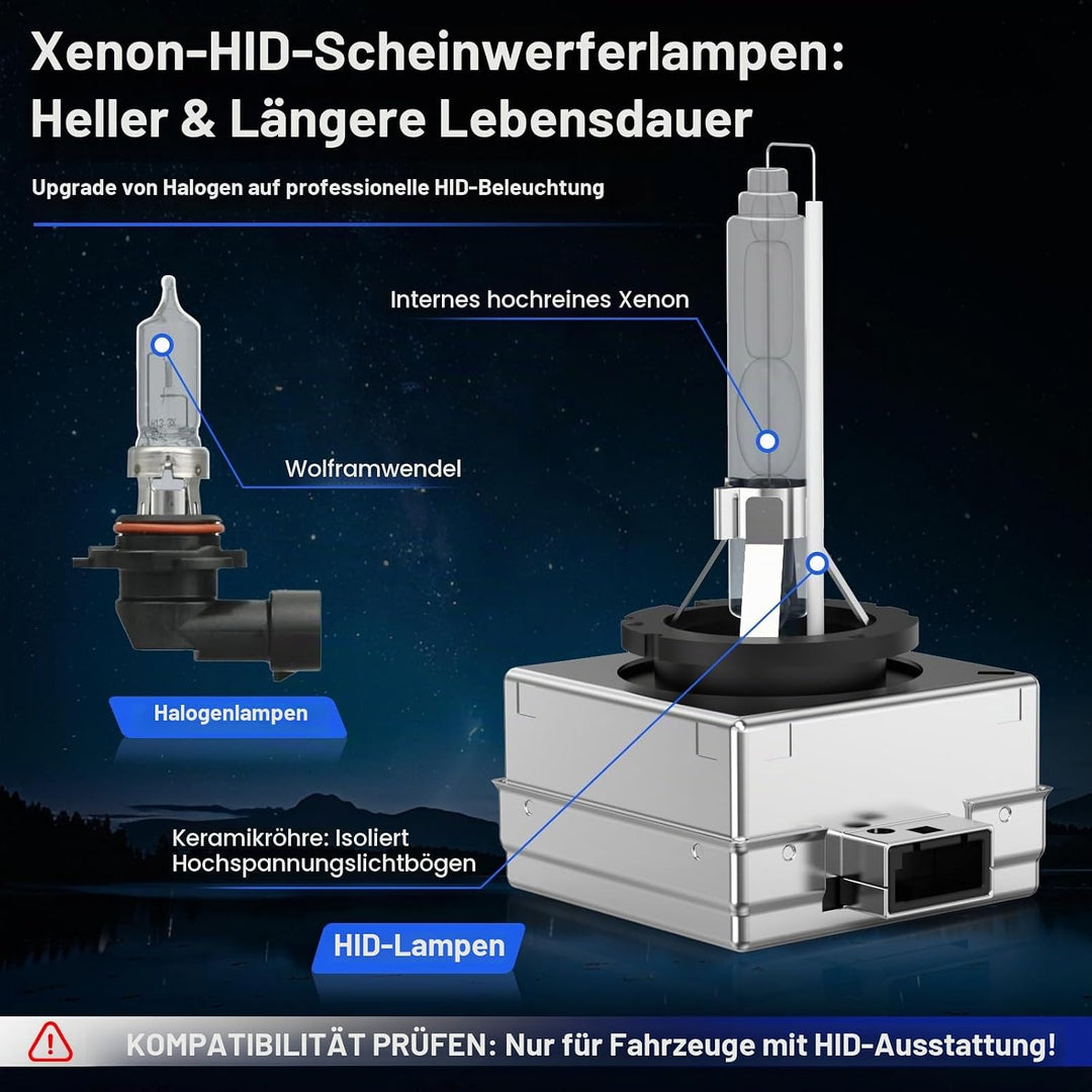 2 Pack D3S Xenon Brenner 8000K kaltes Blau Leicht Bläulich Hervorragende Helligkeit &amp; Sicht Einfache