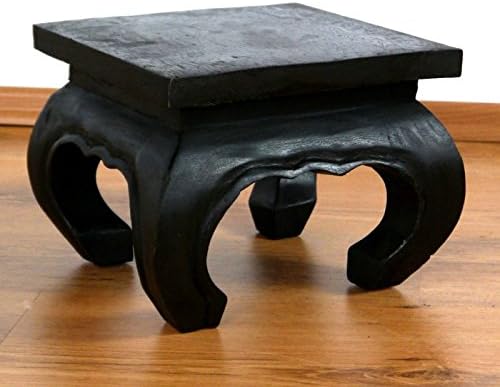 livasia Opiumtisch, Beistelltisch aus Massivholz, Couchtisch, Nachttisch (24cm) 24x24cm, 24x24cm