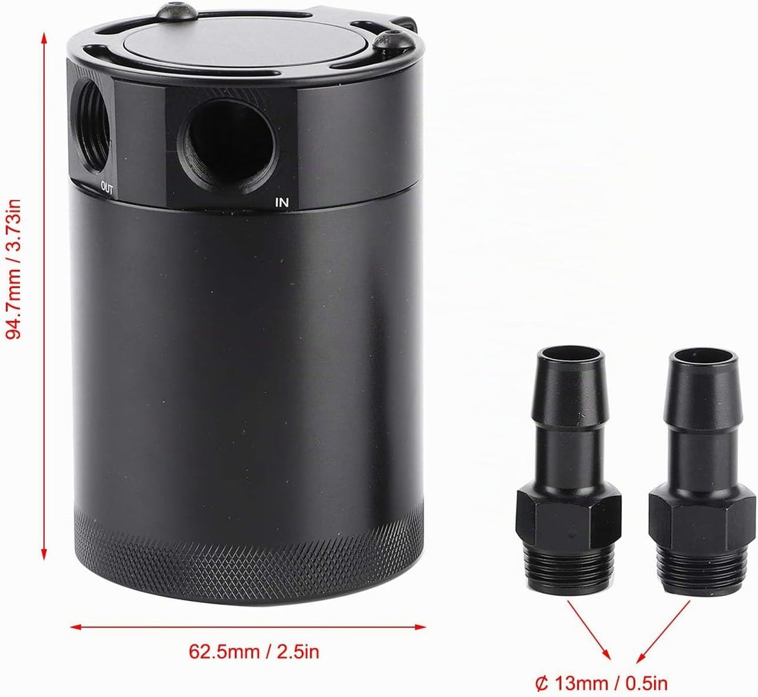 Ölauffangbehälter, KIMISS Universal 500ml 2-Port Ölfangdose Aluminiumlegierung Prallbehälter Vorrats