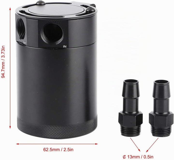 Ölauffangbehälter, KIMISS Universal 500ml 2-Port Ölfangdose Aluminiumlegierung Prallbehälter Vorrats