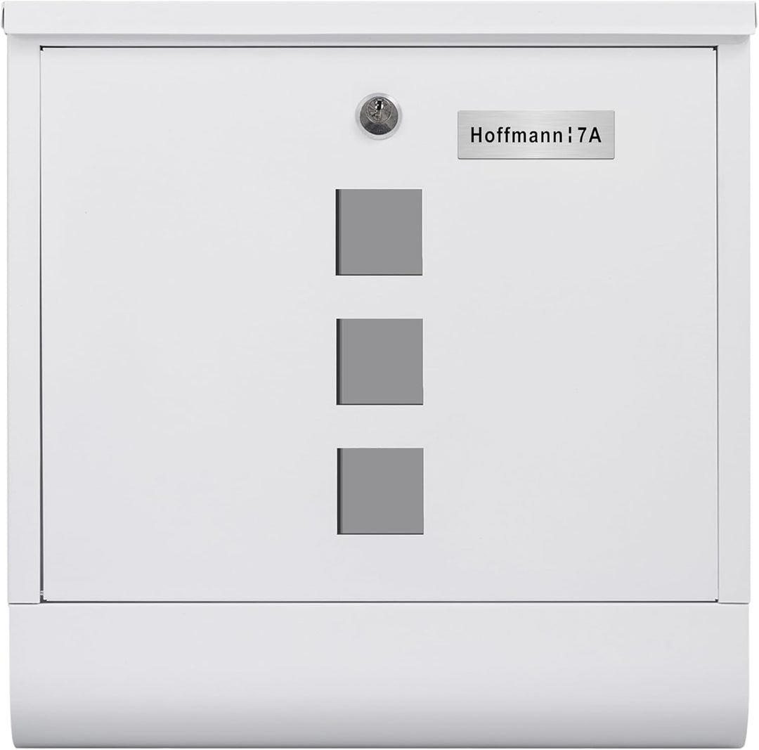 Zedelmaier Briefkasten XL Personalisiert mit Edelstahl Namensschild Wandbriefkasten Postkasten C4 Br