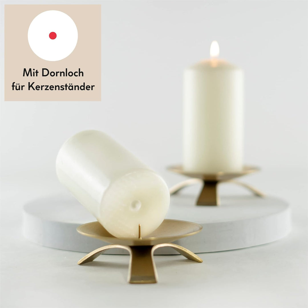 HOFER STUMPENKERZEN 58 x 120 mm – elfenbein, creme, champagner | besonders lange Brenndauer ca. 39 S