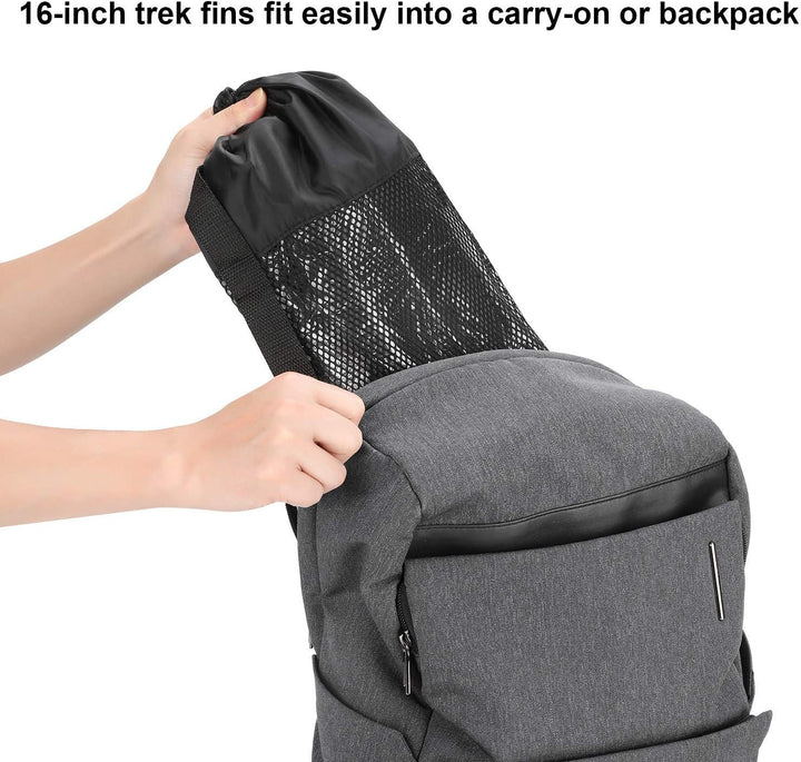 Qkurt Unisex Premium Flossen, Kürzerer Flosse mit Mesh Bag und Extra-Riemen zum Tauchen, Apnoe, Schn