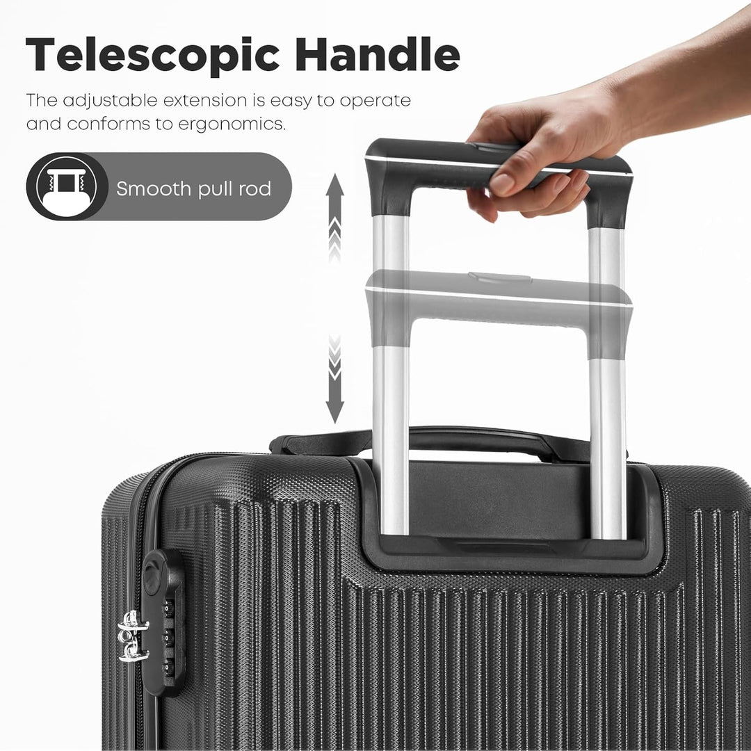 Koffer Suitcase, Trolley Reisekoffer, Kabinenkoffer, Rollkoffer Handgepäck mit 4 Rollen 360°, Hartsc