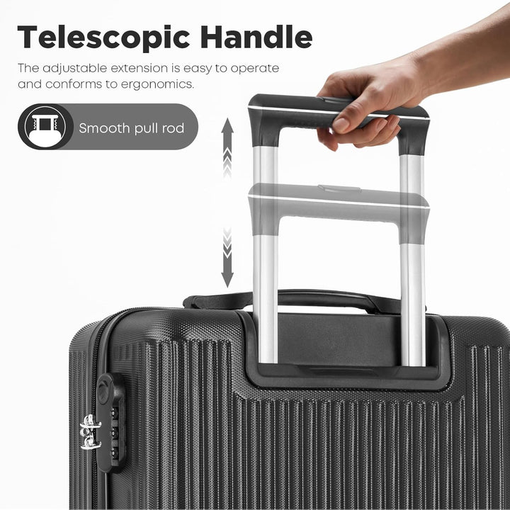 Koffer Suitcase, Trolley Reisekoffer, Kabinenkoffer, Rollkoffer Handgepäck mit 4 Rollen 360°, Hartsc