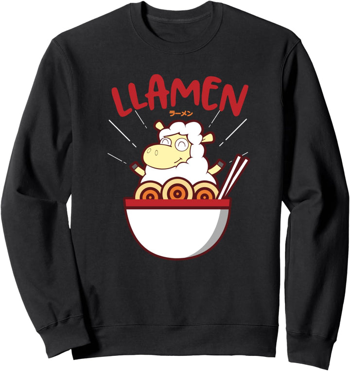 Japanese Cute Noodles Alpaca Funny Llama Ramen Llamen Sweatshirt